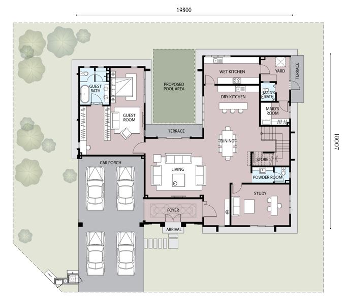 Fittonia 1 Floor Plan (Ground Floor)