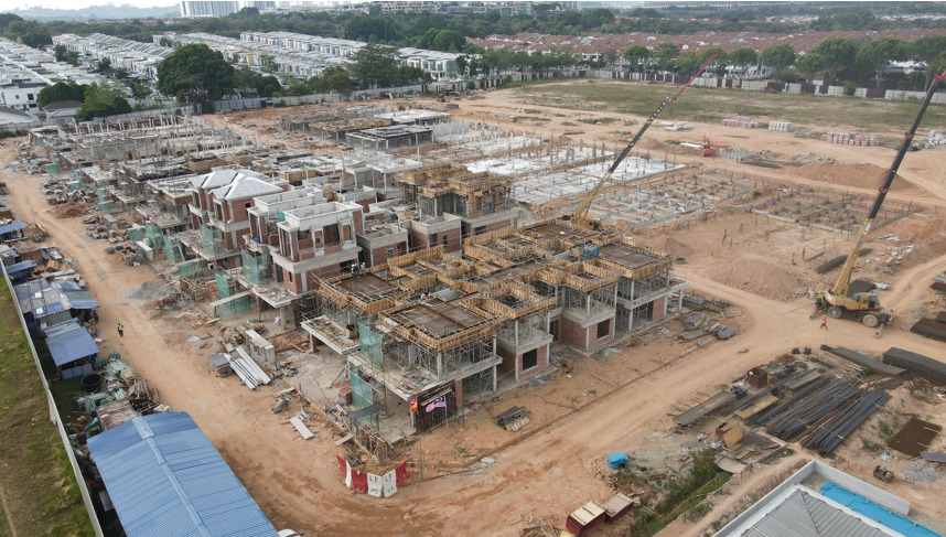 Lumiere ​Site Progress as at 26 Aug 2025 - The walls of the said building with door and window frames placed in position.