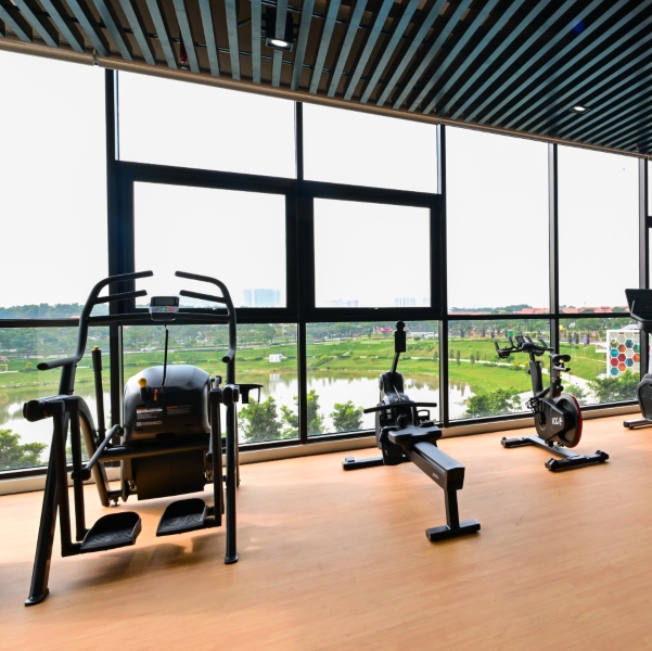 Gymnasium facing the lake