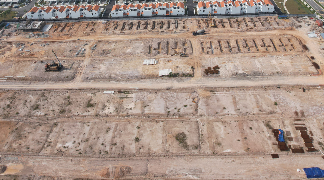 The foundation of the said building in progress as of 22 April 2026