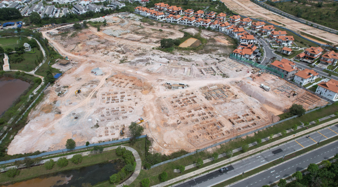 The foundation of the said building in progress as of 22 Feb 2026