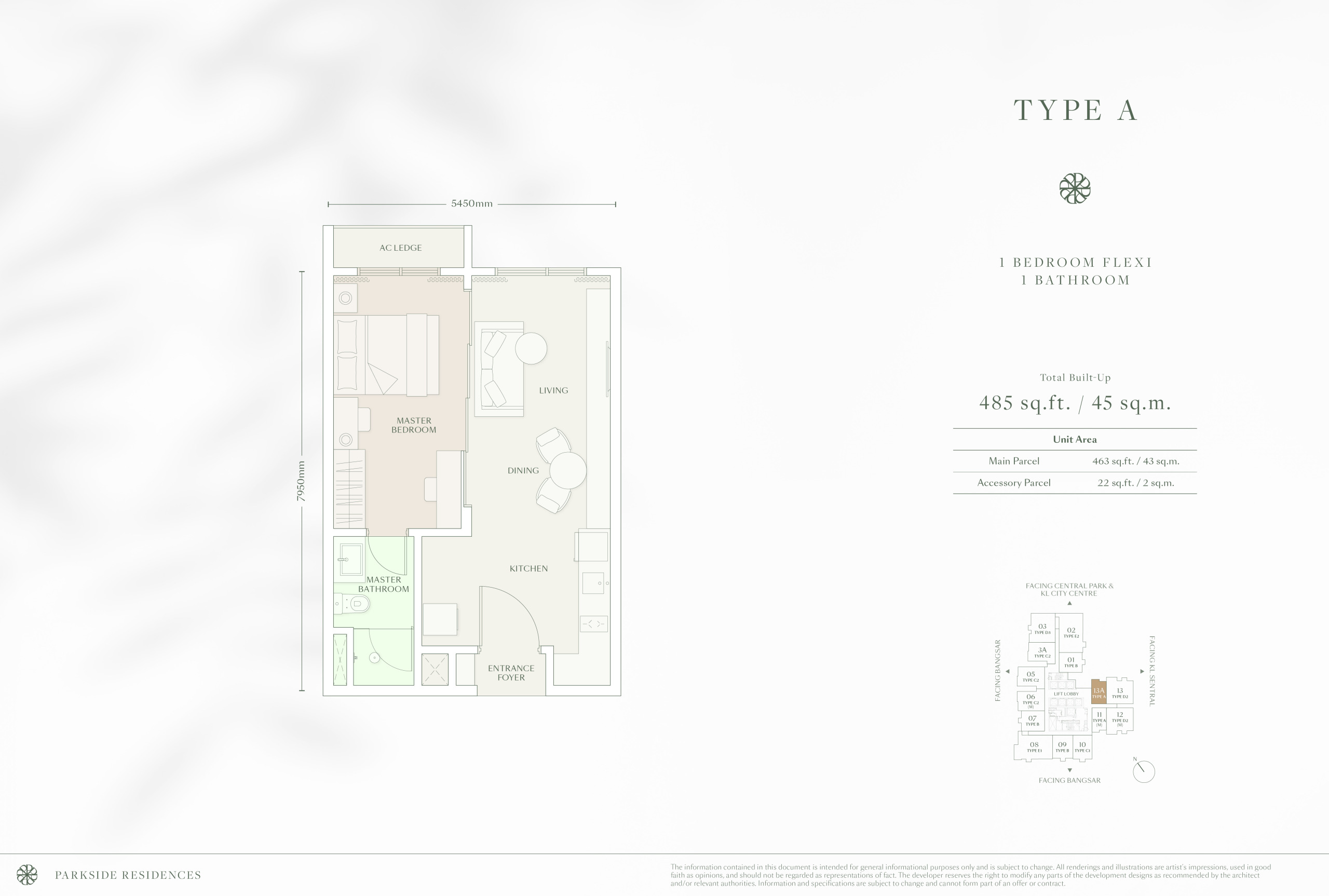 Parkside Residences Type A floor plan